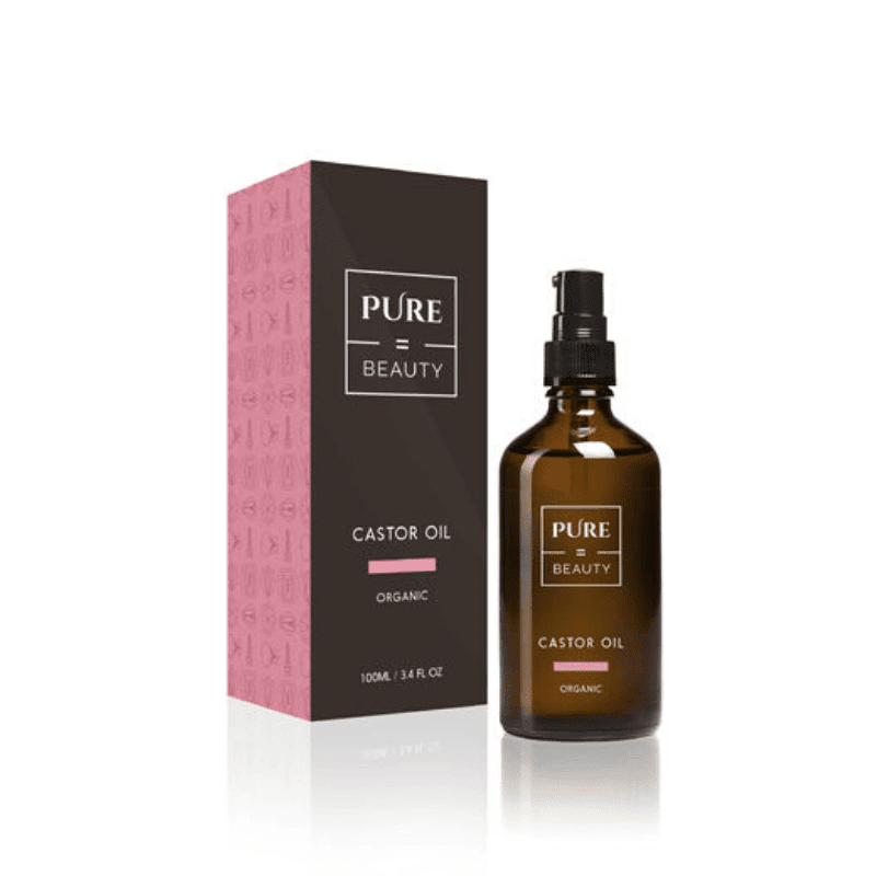 Pure=Beauty Castor Oil - 100% Luomu Risiiniöljy Ripsien, Hiusten, Kynsien ja Ihon Hoitoon